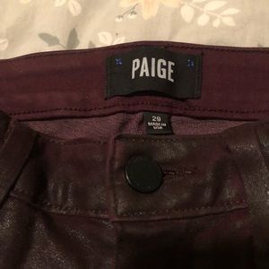 Paige Size 29 Verdugo Burgundy Skinny Jeans